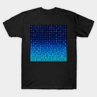 Abstract tiny futuristic circles in deep blue and azure T-Shirt